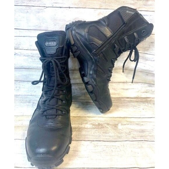 Bates Mens Black Leather Tactical Boots Size 8 Medium Width - Picture 4 of 12